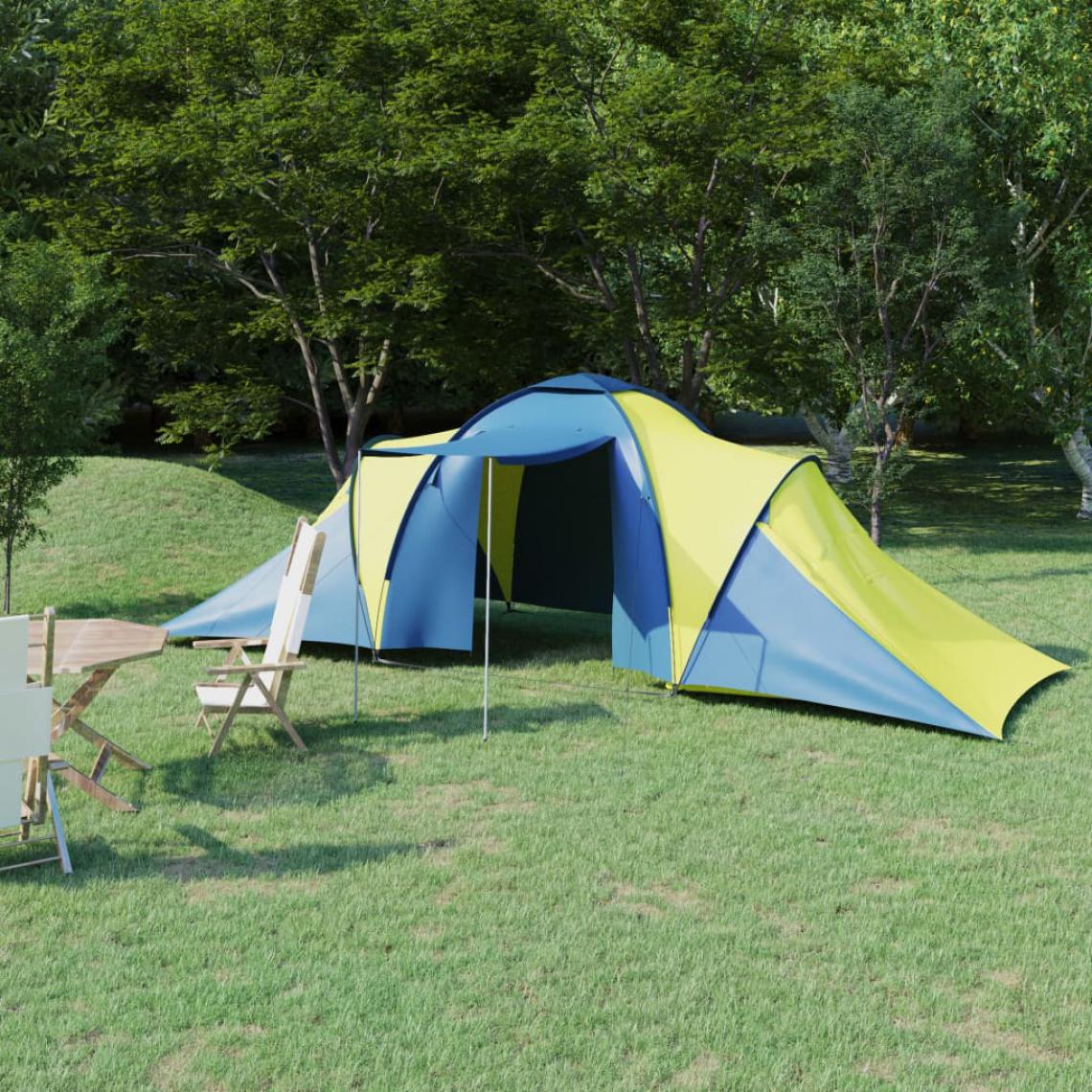 Vidaxl - vidaXL Tente de camping 6 personnes Bleu et jaune - Pergolas et Tonnelles