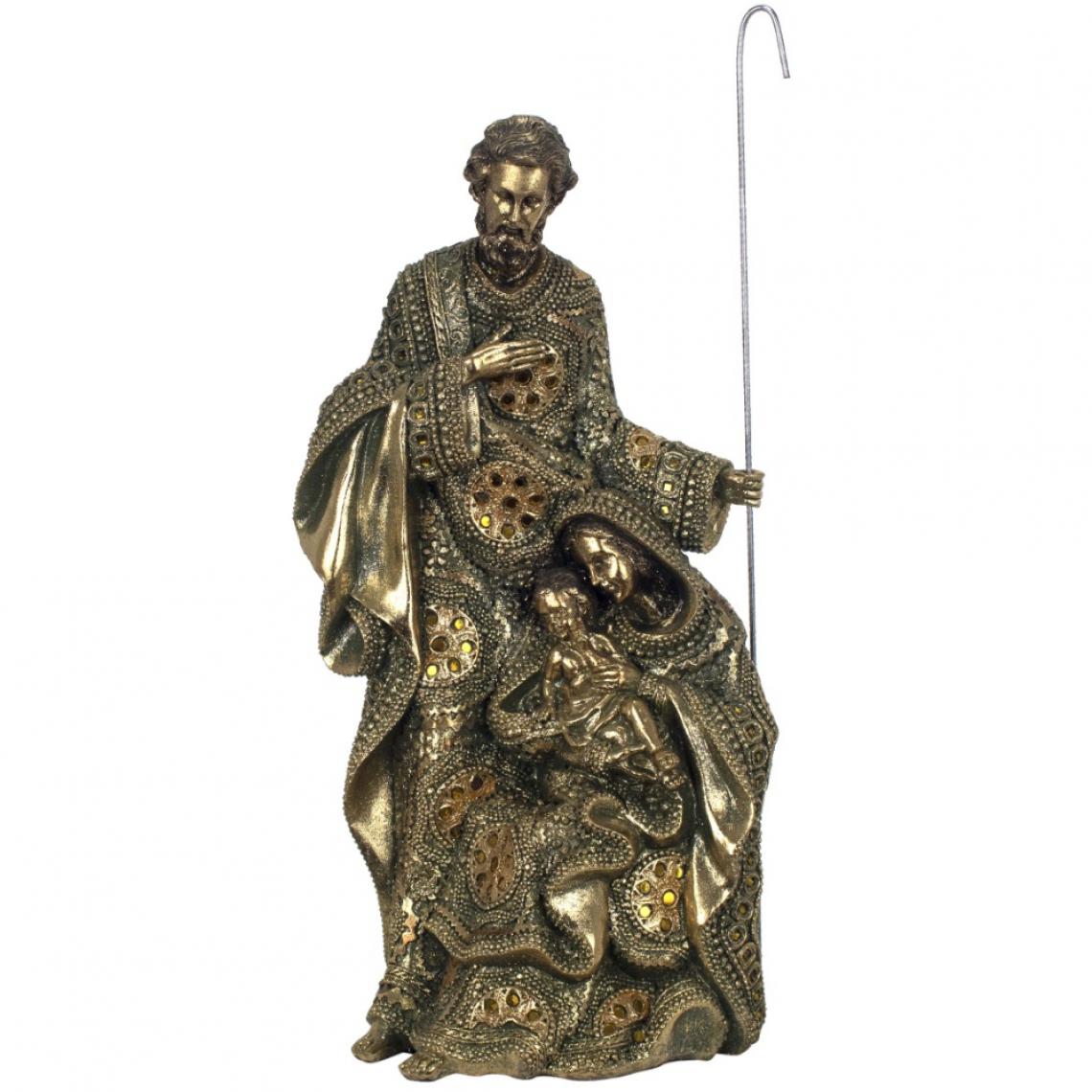Signe - Grande statue Nativité en résine 46 cm - Petite déco d'exterieur