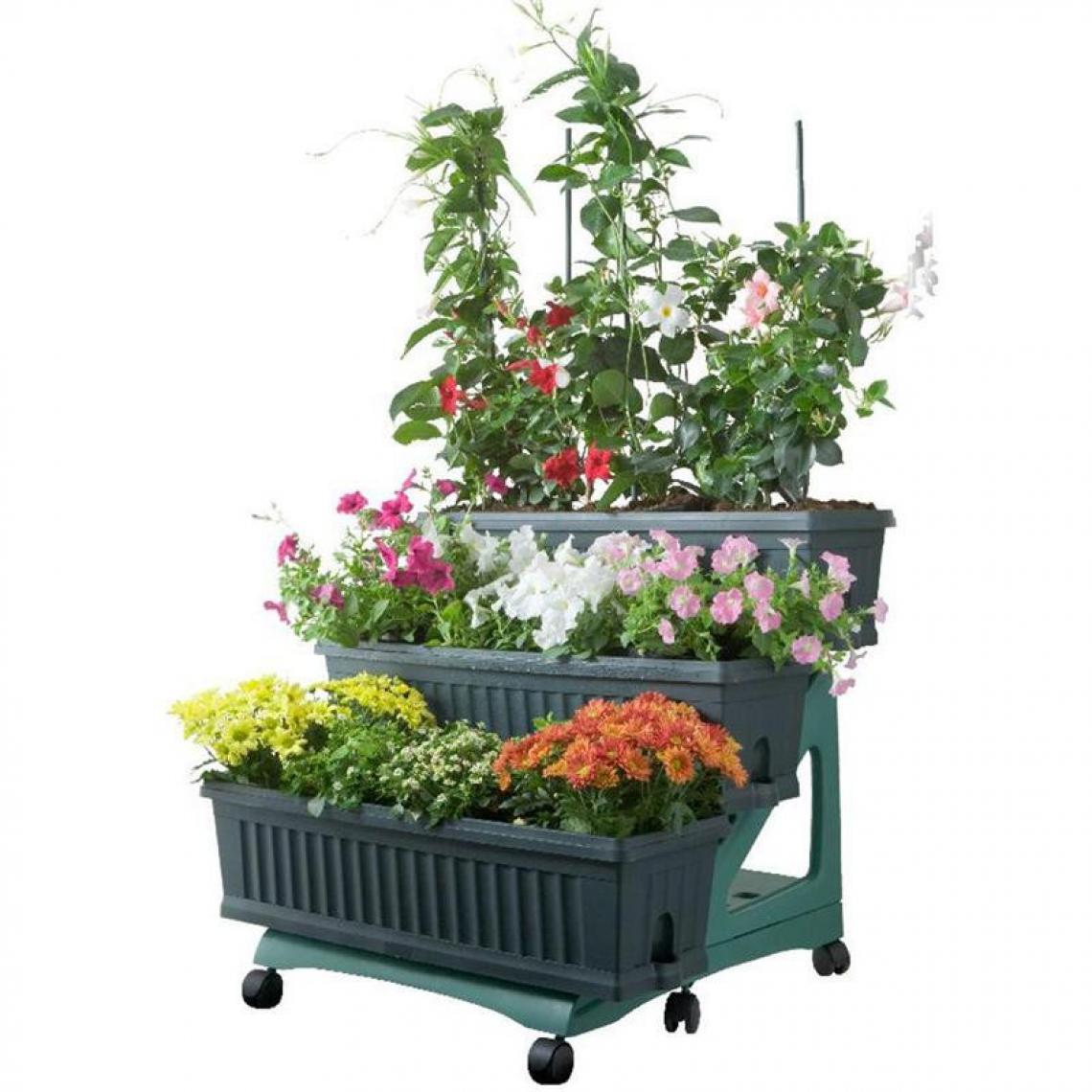 Ac-Deco - Kit 3 jardinières - ORTO DI BAMA - 80 cm - Vert - Poterie, bac à fleurs