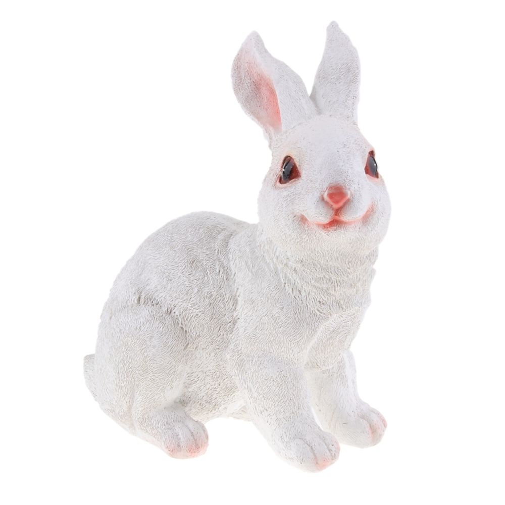 marque generique - Blanc rampant de statue de lapin de lapin d'artificiel artificiel réaliste - Petite déco d'exterieur