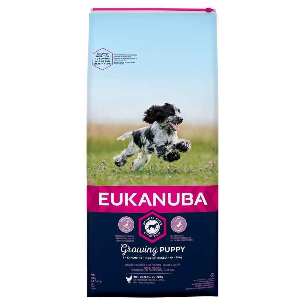 Eukanuba - Croquettes au Poulet pour Chiot de Taille Moyenne - Eukanuba - 15Kg - Croquettes pour chien