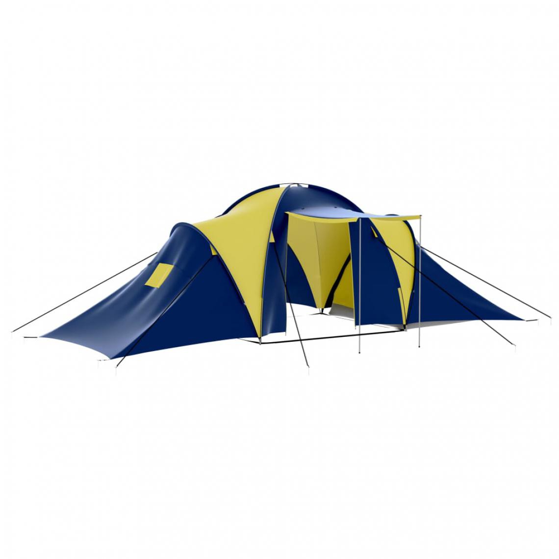 Icaverne - Admirable Camping et randonnée gamme Caracas Tente de camping 9 personnes Bleu et Jaune - Pergolas et Tonnelles