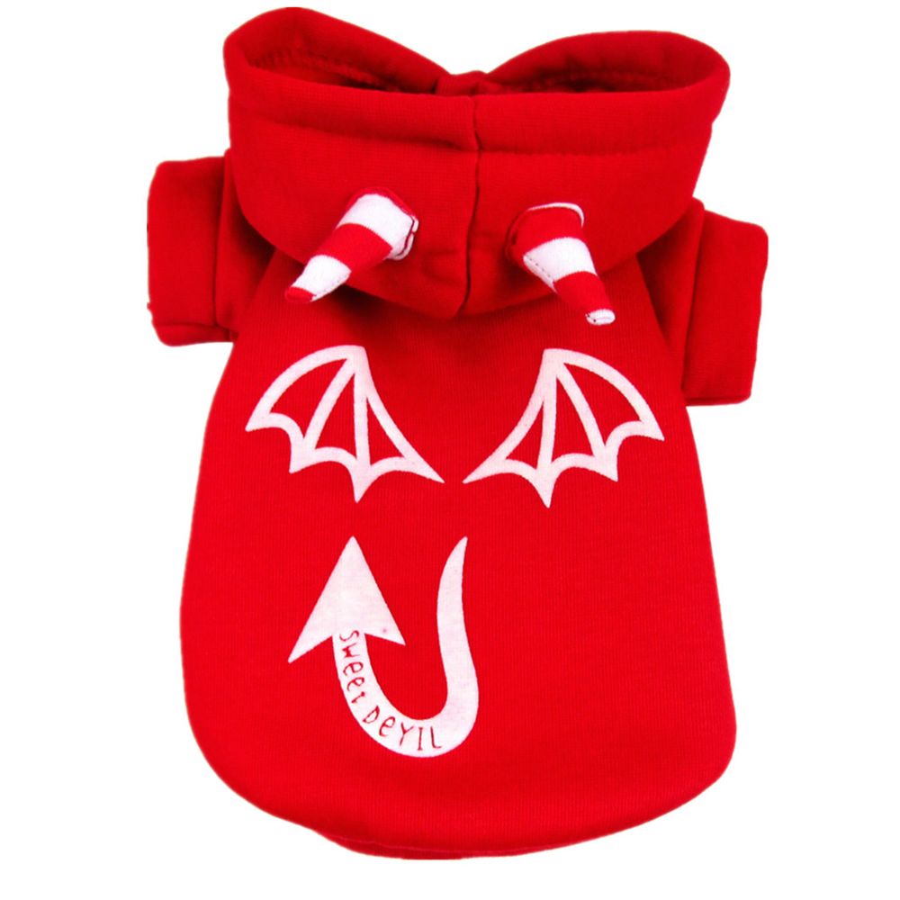 marque generique - Pet Dog Cat Luminous Diable Hoodies Vêtements Shirts Kleidung Vest Red Jacket S - Vêtement pour chien