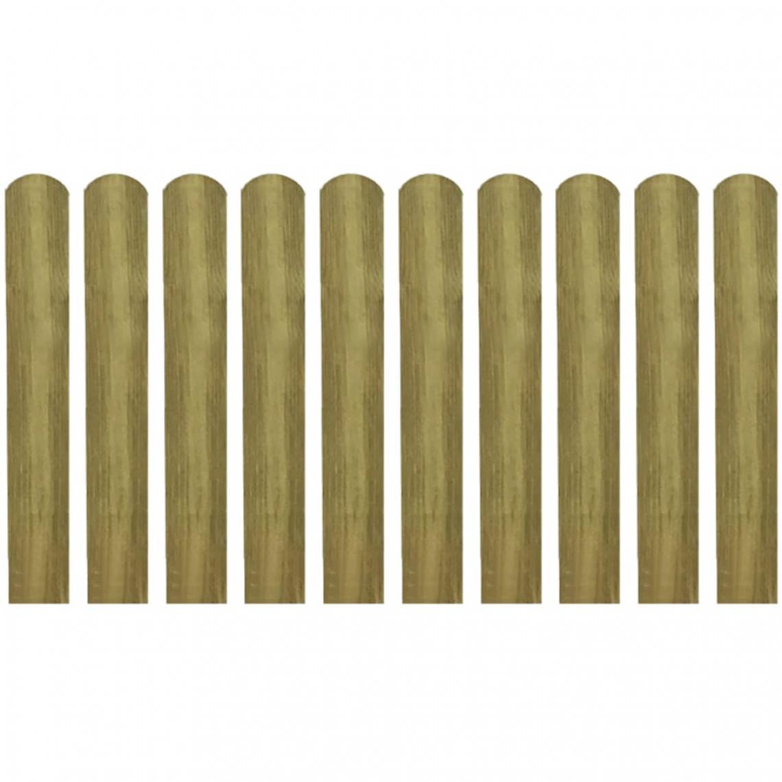 Vidaxl - vidaXL 20 pcs Lattes imprégnées de clôture Bois 60 cm - Clôture en bois