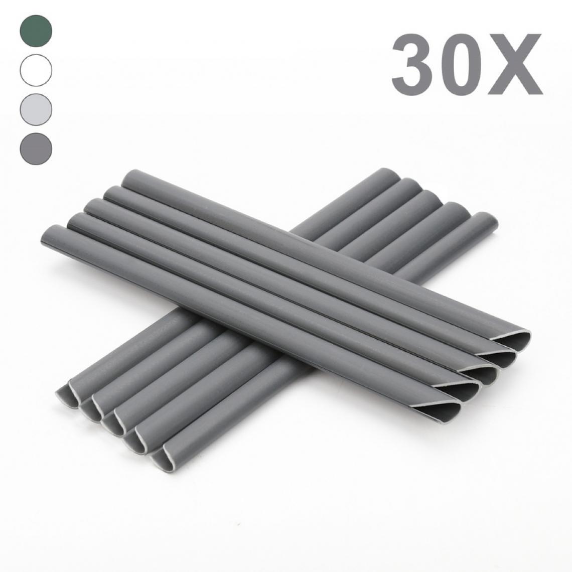 Einfeben - 30x Brise vue rails de serrage fixation de la clôture en PVC écran d'intimité double tige tapis,anthracite - Claustras