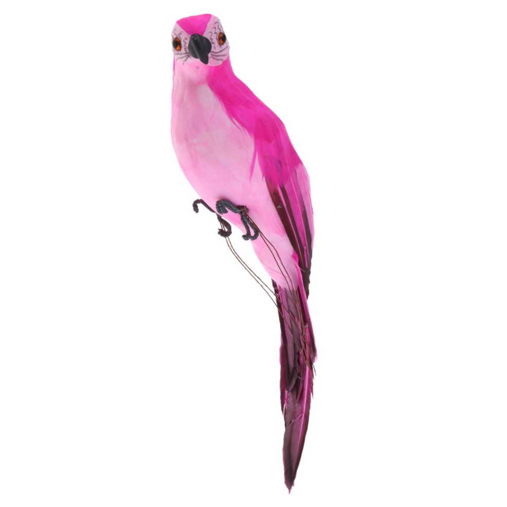 marque generique - Ara réaliste perroquet plume artificielle oiseau animal ornement jouet rose rouge - Petite déco d'exterieur