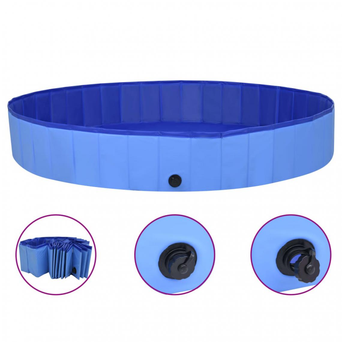 Vidaxl - vidaXL Piscine pliable pour chiens Bleu 200x30 cm PVC - Hygiène et soin pour chien