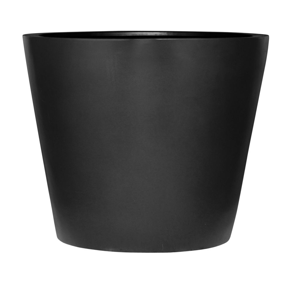 Amei - Pot de plante rond - noir - XL - Poterie, bac à fleurs