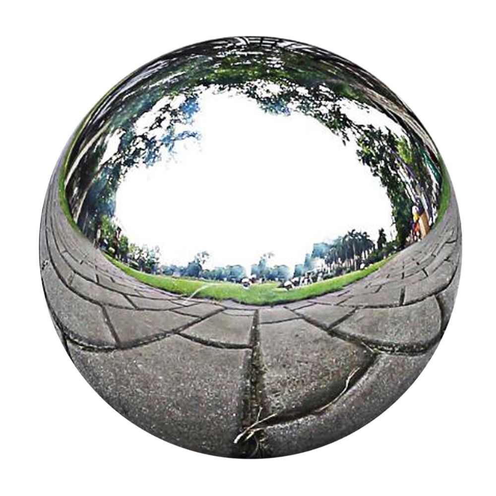 marque generique - Ornement en acier inoxydable poli miroir sphère sphérique ronde ornement de jardin 96mm - Petite déco d'exterieur