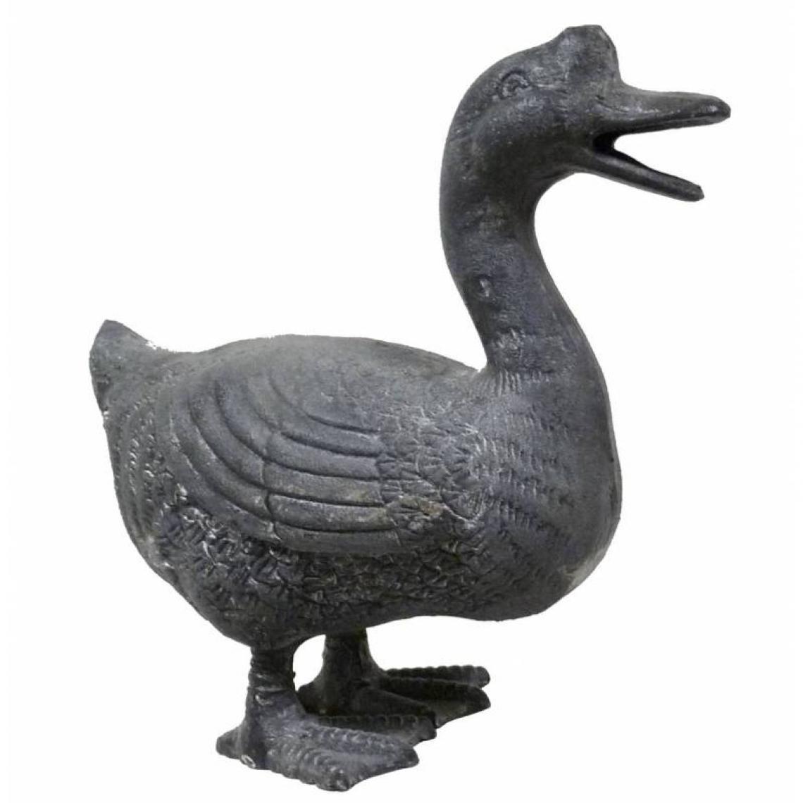 L'Héritier Du Temps - Cane ou Canard Statuette Oiseau Volatile en Fonte Grise 14x24x27cm - Petite déco d'exterieur
