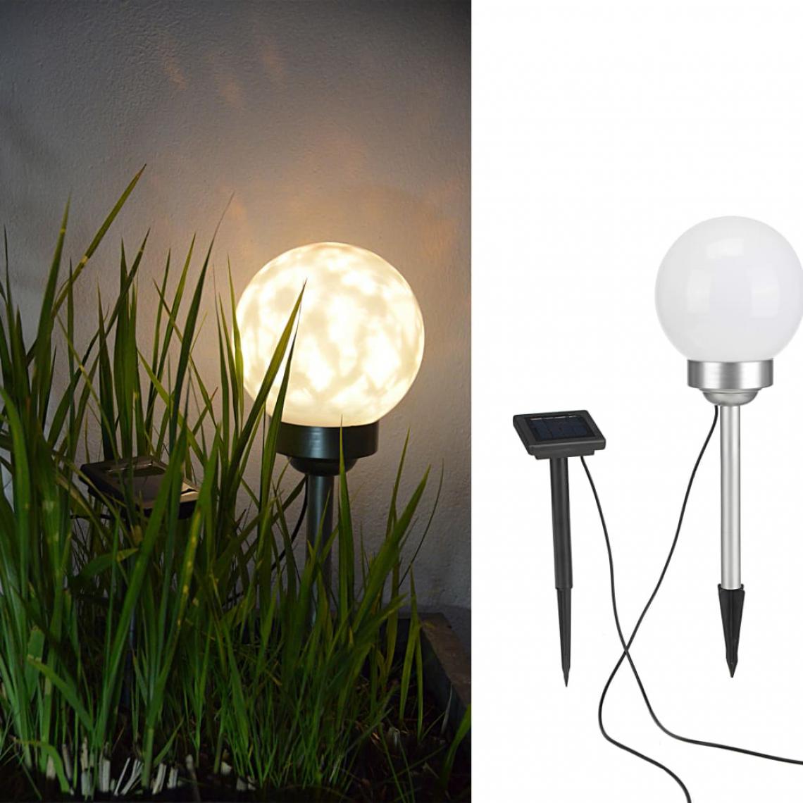 Icaverne - Magnifique Luminaires famille Dodoma HI Lampe boule solaire rotative à LED de jardin 15 cm - Lampadaire