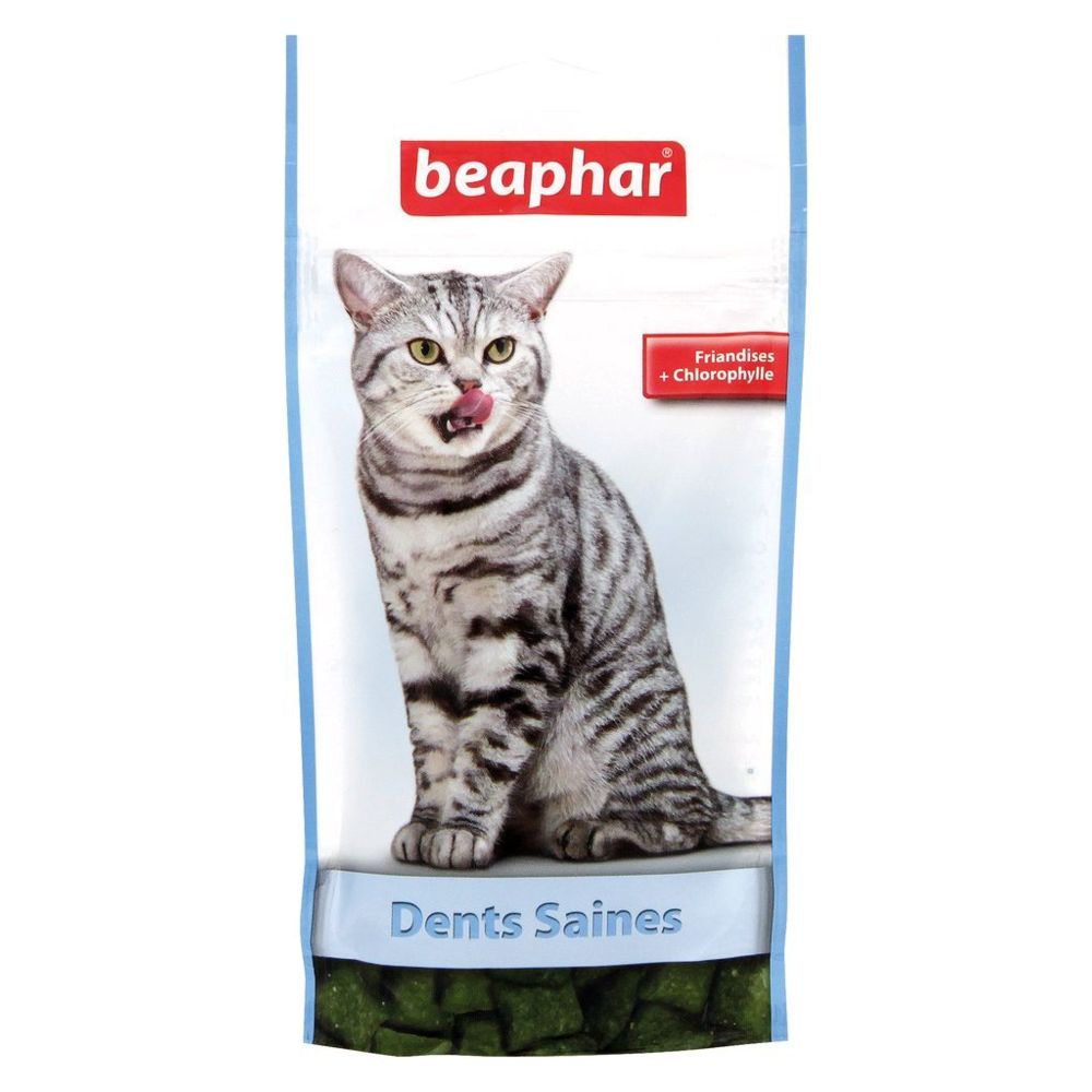 Beaphar - Friandises dents saines à la chlorophylle pour chats - Friandise pour chat