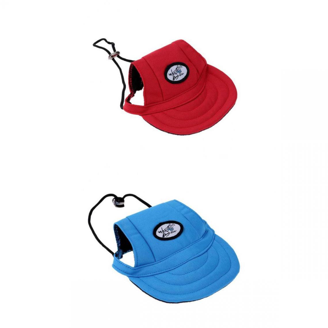 marque generique - 2 pcs Chien Baseball Hat Pet Chaton Toile Sunbonnet Visière Cap avec Trou D'oreille - Vêtement pour chien