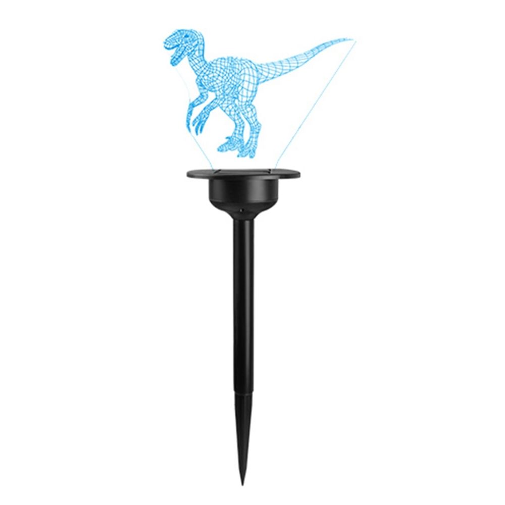 marque generique - Le pieu extérieur de jardin d'énergie solaire acrylique clair de LED allume le dinosaure de décor - Eclairage solaire
