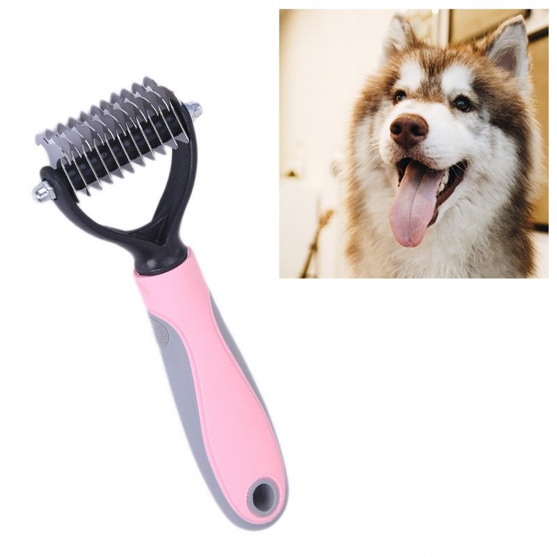 Wewoo - Pet Comb Beauty Cleaning Supplies Dog Peigne pour chien en acier inoxydabletaille 18x5cm rose - Hygiène et soin pour chat