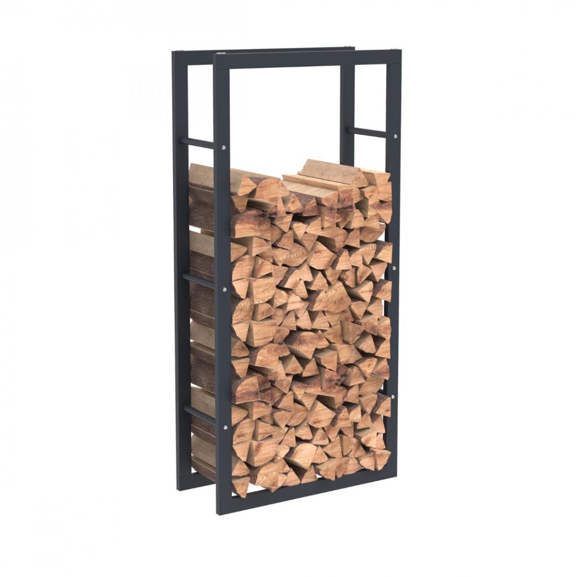 Bcelec - HHWPF0019 Rangement à bois en acier noir 125*60*25CM, rack pour bois de chauffage, range-bûches - Abris de jardin en bois
