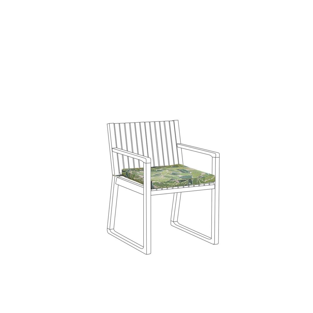 Beliani - Beliani Coussin au motif feuilles vertes et beiges pour chaise SASSARI - gris - Coussins, galettes de jardin