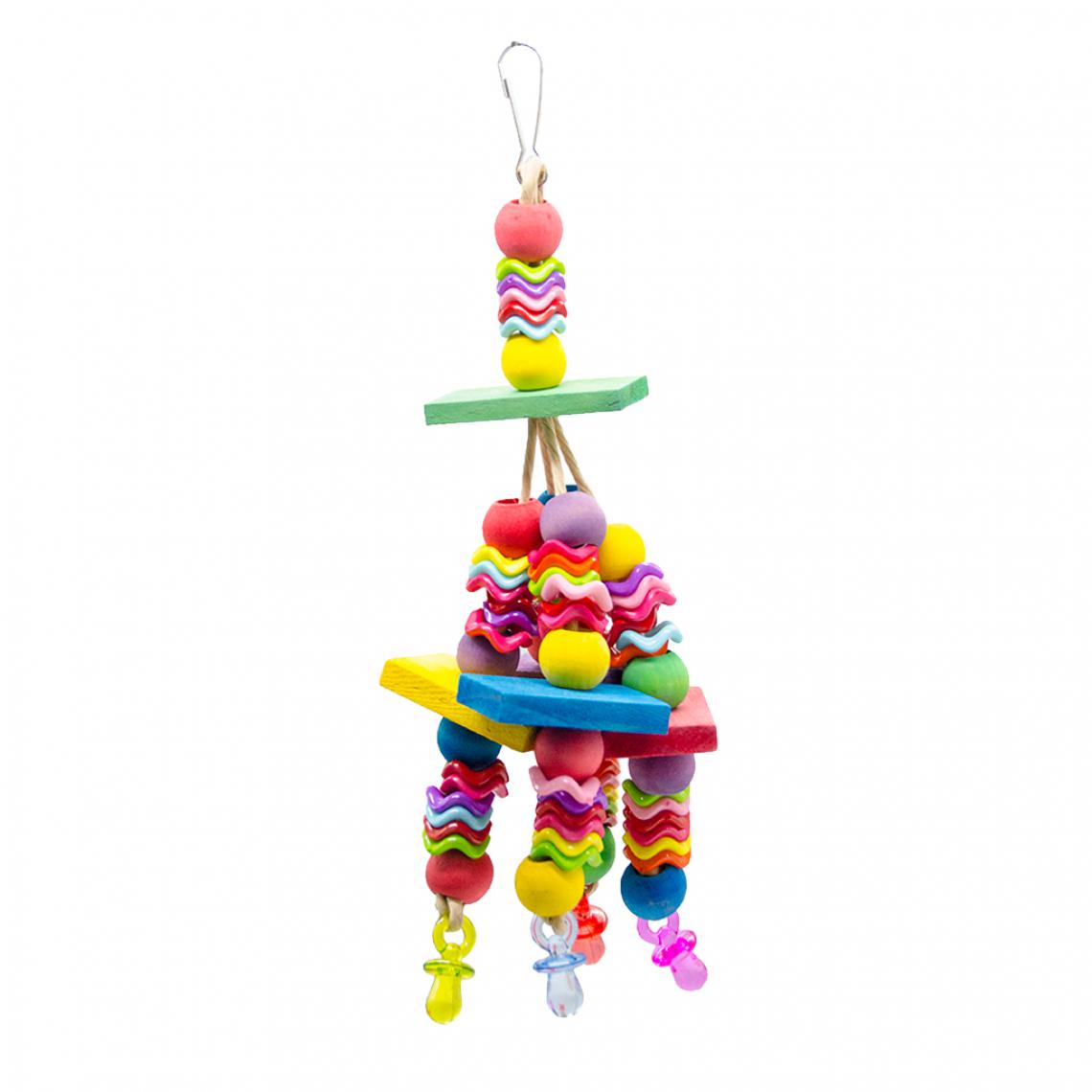 marque generique - Perch échelle en bois perroquet jouets perles colorées balançoire jouet - Jouet pour chien