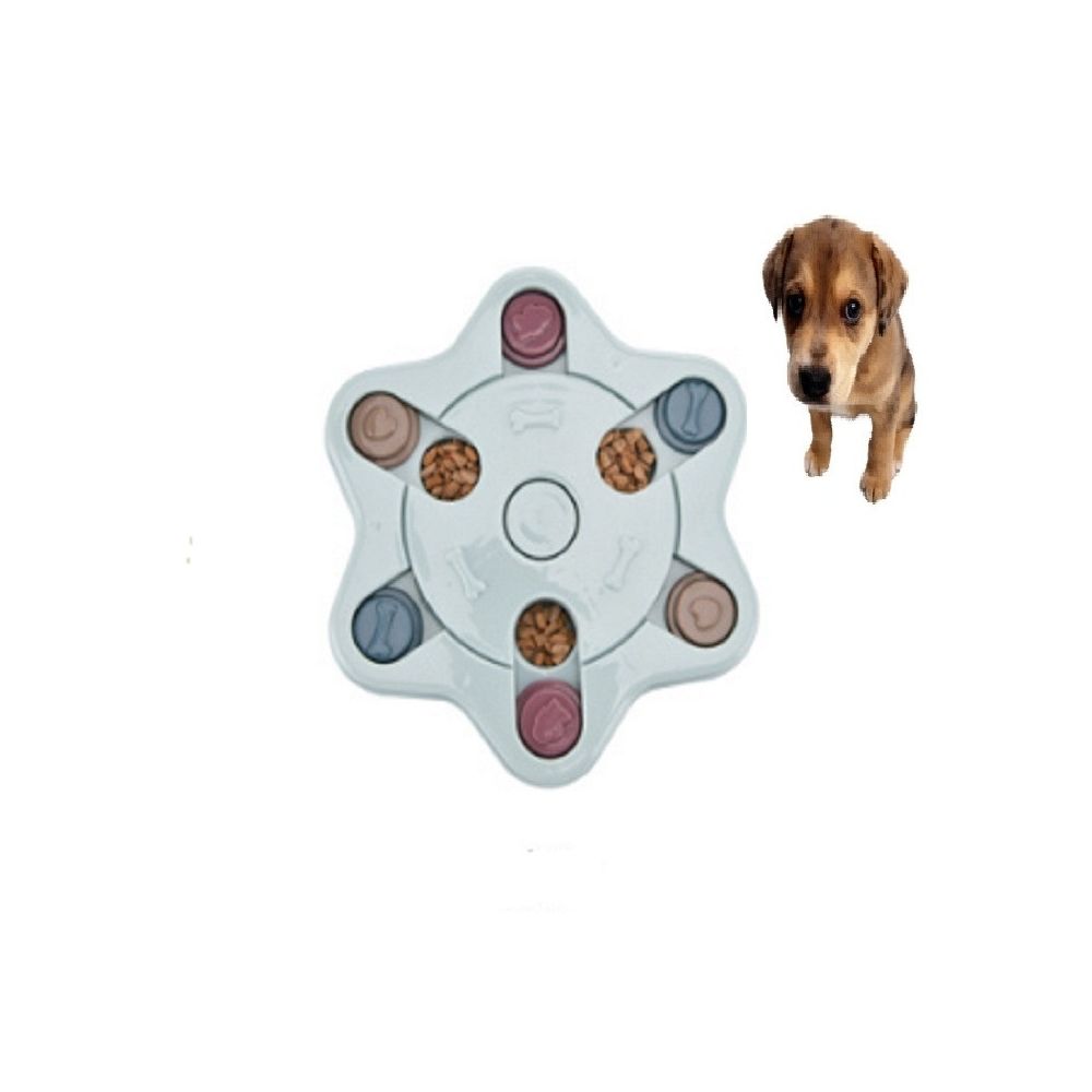 Wewoo - Jouet pour Nourriture chien plaque tournante manger puzzle fournitures de bol de anti-fracassantstyle style hexagone bleu - Jouet pour chien
