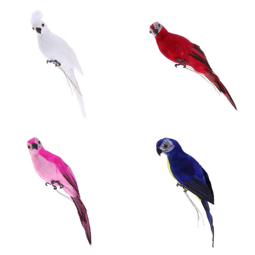 marque generique - 4 Pièces Réalistes Vives Aras Perroquet Figurines Oiseaux Modèle Ornement De Jardin - Petite déco d'exterieur