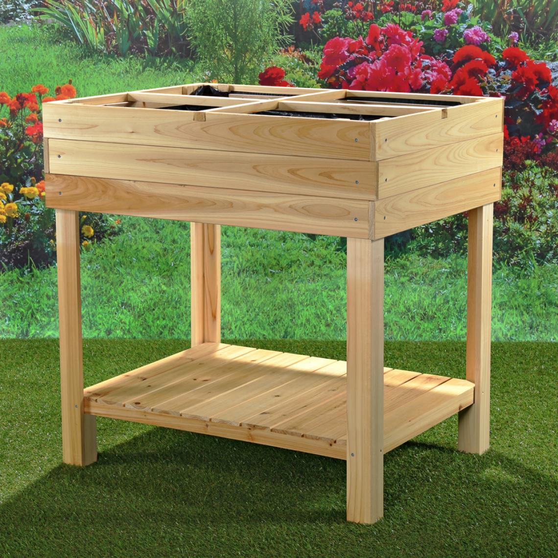 MercatoXL - Table à plantes / table à fleurs / table de jardinier en bois - Poterie, bac à fleurs
