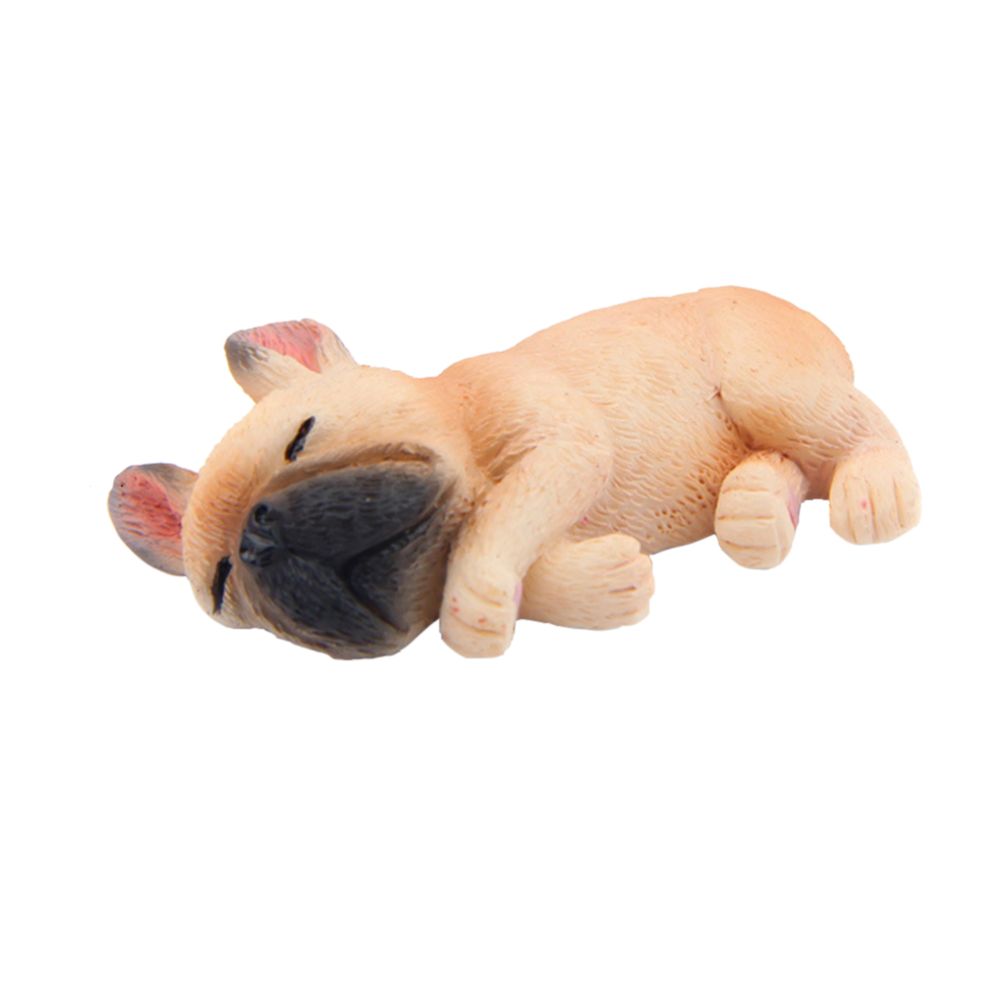 marque generique - dormir bulldog corgi chien jardin mini dollhouse figurine décor brun clair - Petite déco d'exterieur