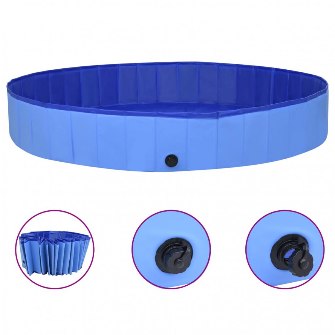 Vidaxl - vidaXL Piscine pliable pour chiens Bleu 300x40 cm PVC - Hygiène et soin pour chien
