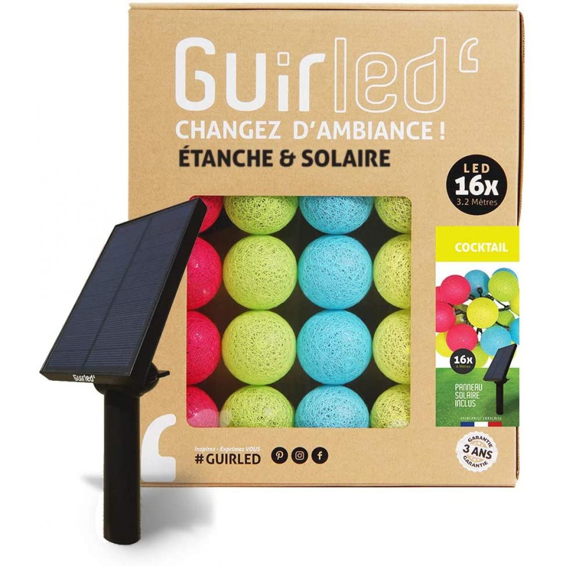 Guirled - Guirlande boule lumineuse 16 LED Outdoor - Cocktail - Eclairage solaire