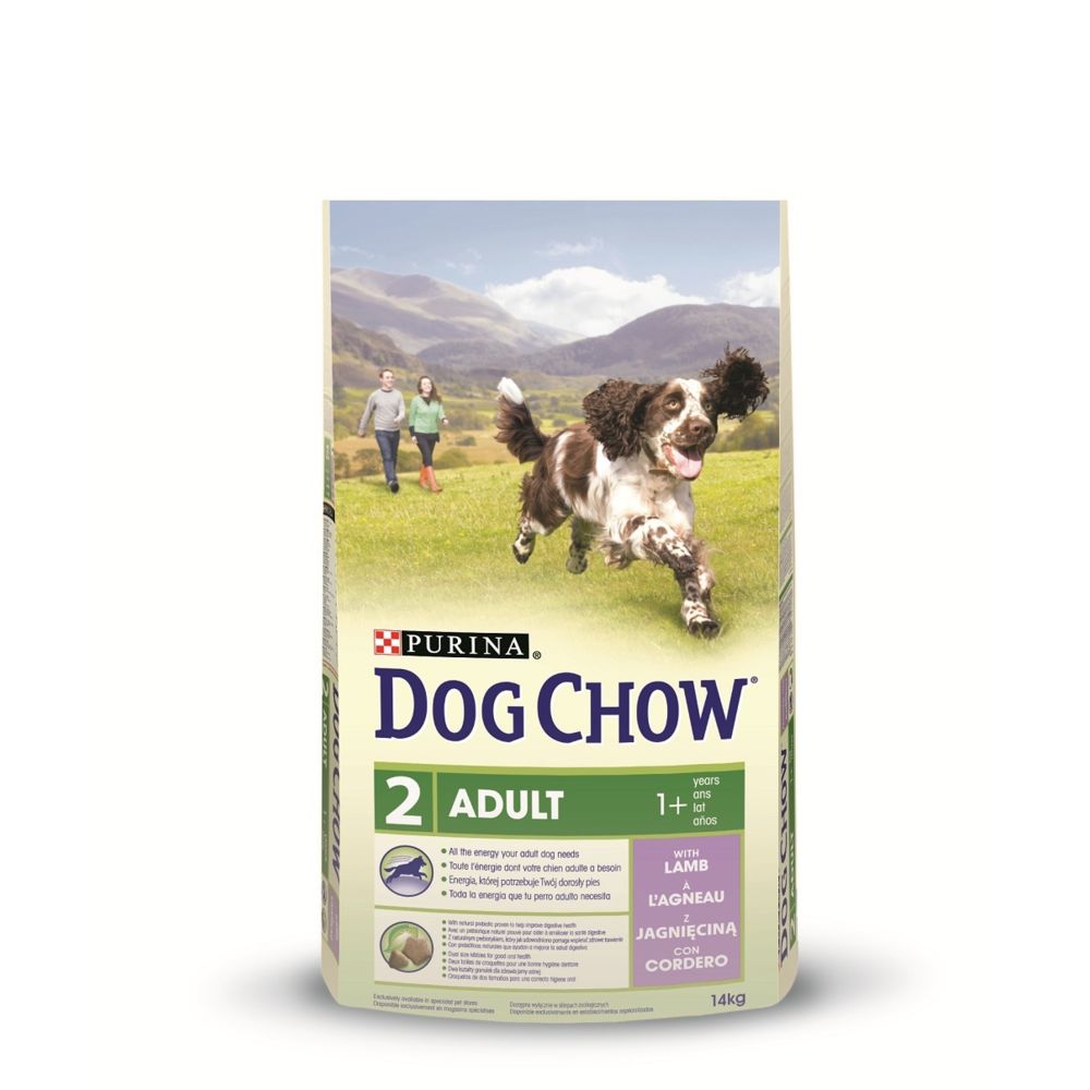 Dog Chow - DOG CHOW Croquettes - Avec de l'Agneau - Pour chien adulte - 14 kg - Croquettes pour chien