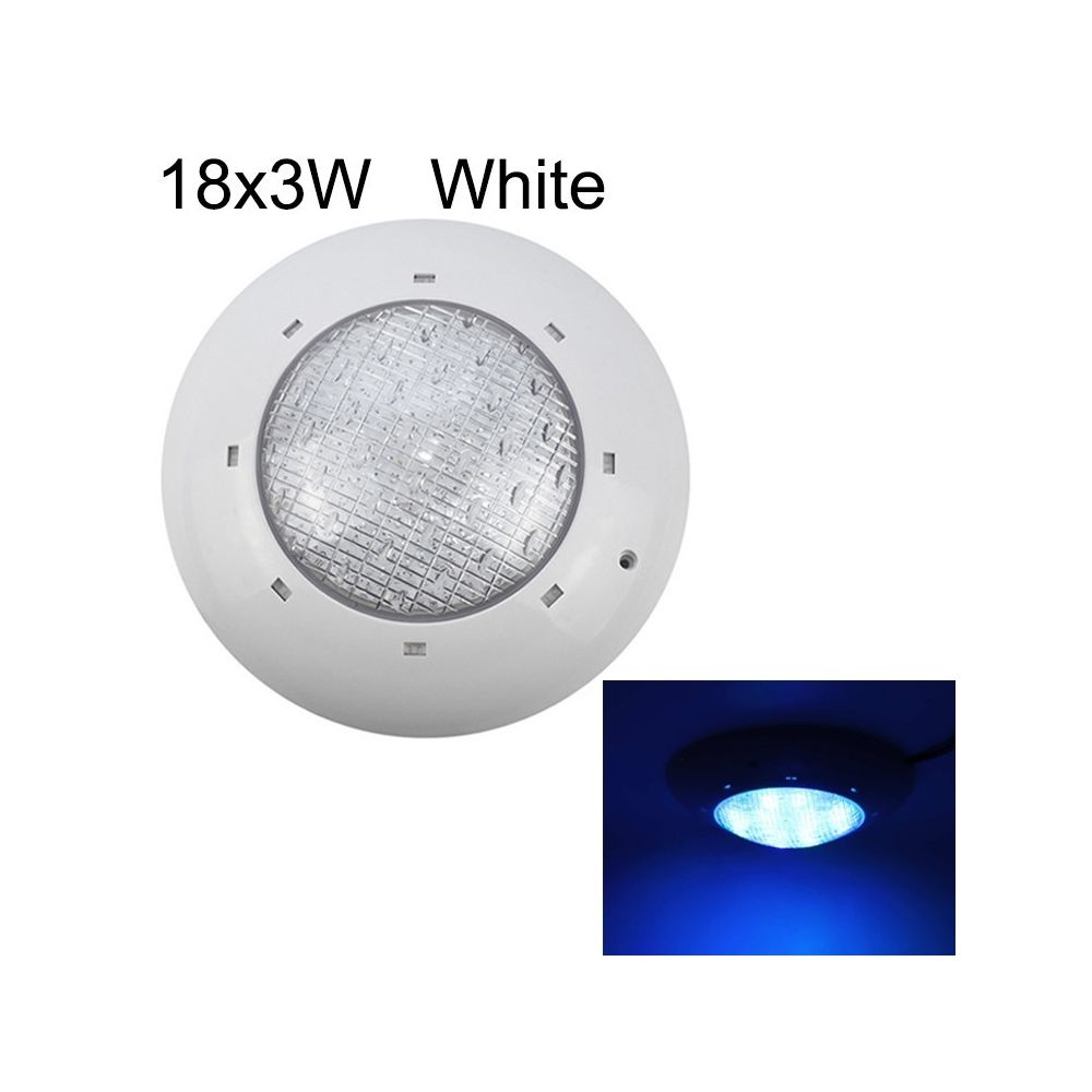 Wewoo - Lampe sous-marine en plastique ABS pour piscine 18x3W blanc - Lampadaire