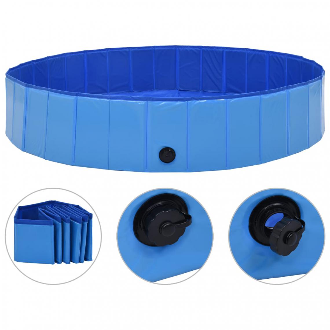 Vidaxl - vidaXL Piscine pliable pour chiens Bleu 160x30 cm PVC - Hygiène et soin pour chien