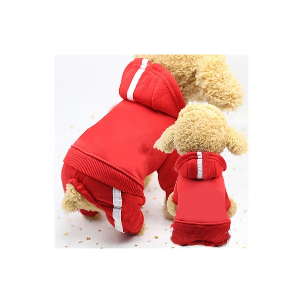 Wewoo - 2 PCS vêtements de chien de compagnie pour les chiens salopettes animaux de jumpsuit de chat manteau épais chienstaille S rouge - Vêtement pour chien