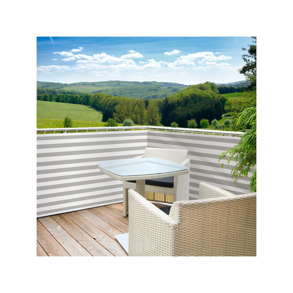 Windhager - Brise vue pour balcon en polyéthylène haute densité 85% occultant 5m x hauteur 0,9m gris SYLT - Claustras