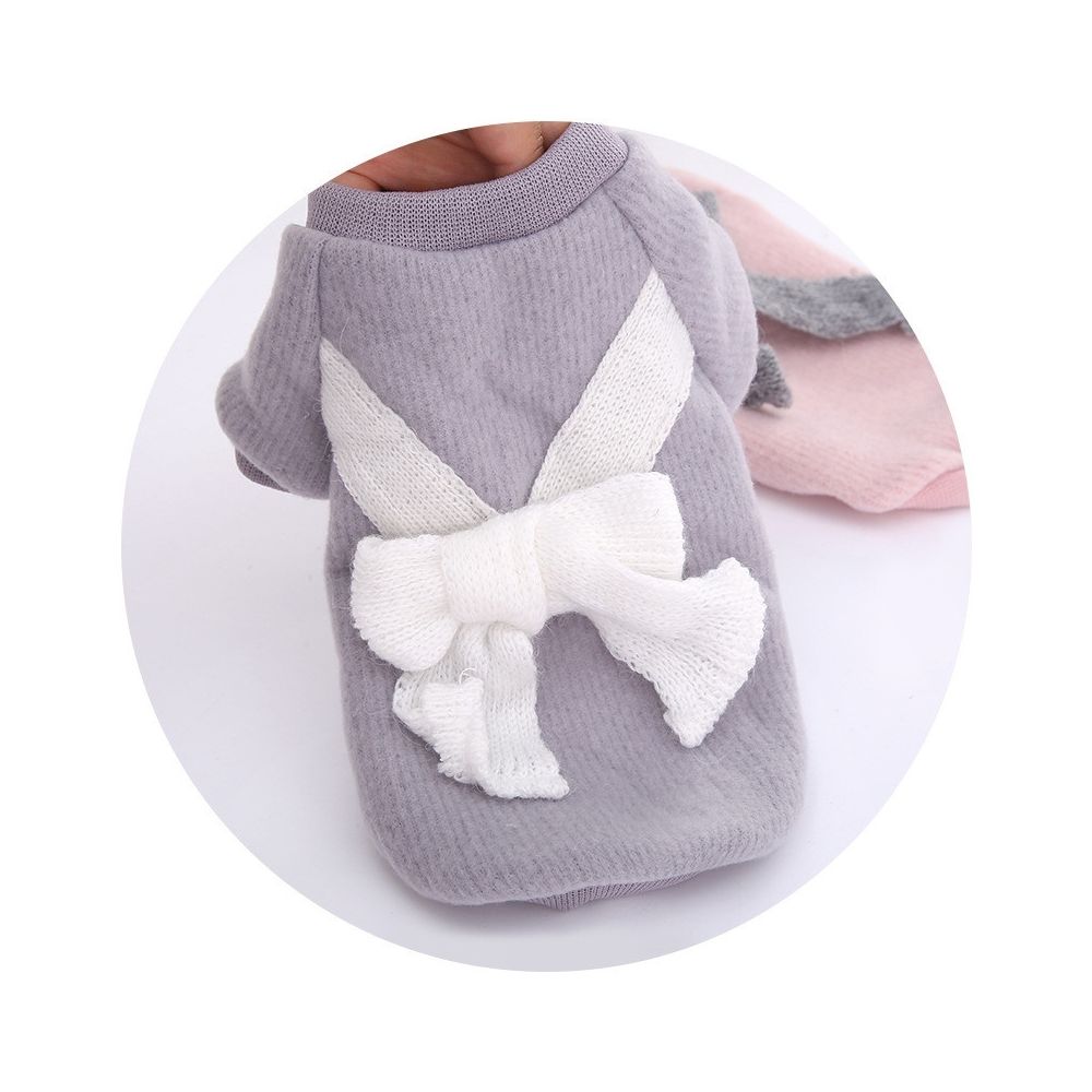 Wewoo - Automne et hiver pull en tricot nœud chemise vers le bas deux vêtements pour animaux de compagnietaille XS Gris - Vêtement pour chien