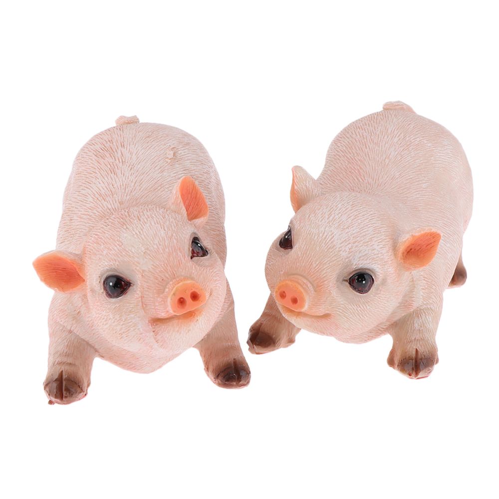 marque generique - résine cochon artisanat statue décor de jardin sculpture animalière a: 1 paires cochon - Petite déco d'exterieur