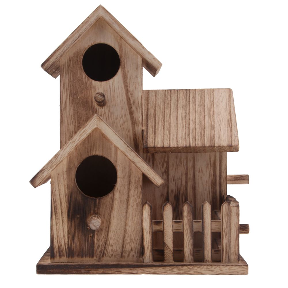 marque generique - maison d'oiseau nid dox maison en bois nichoir maison d'oiseaux en bois décor de jardin 2 - Perchoir oiseaux