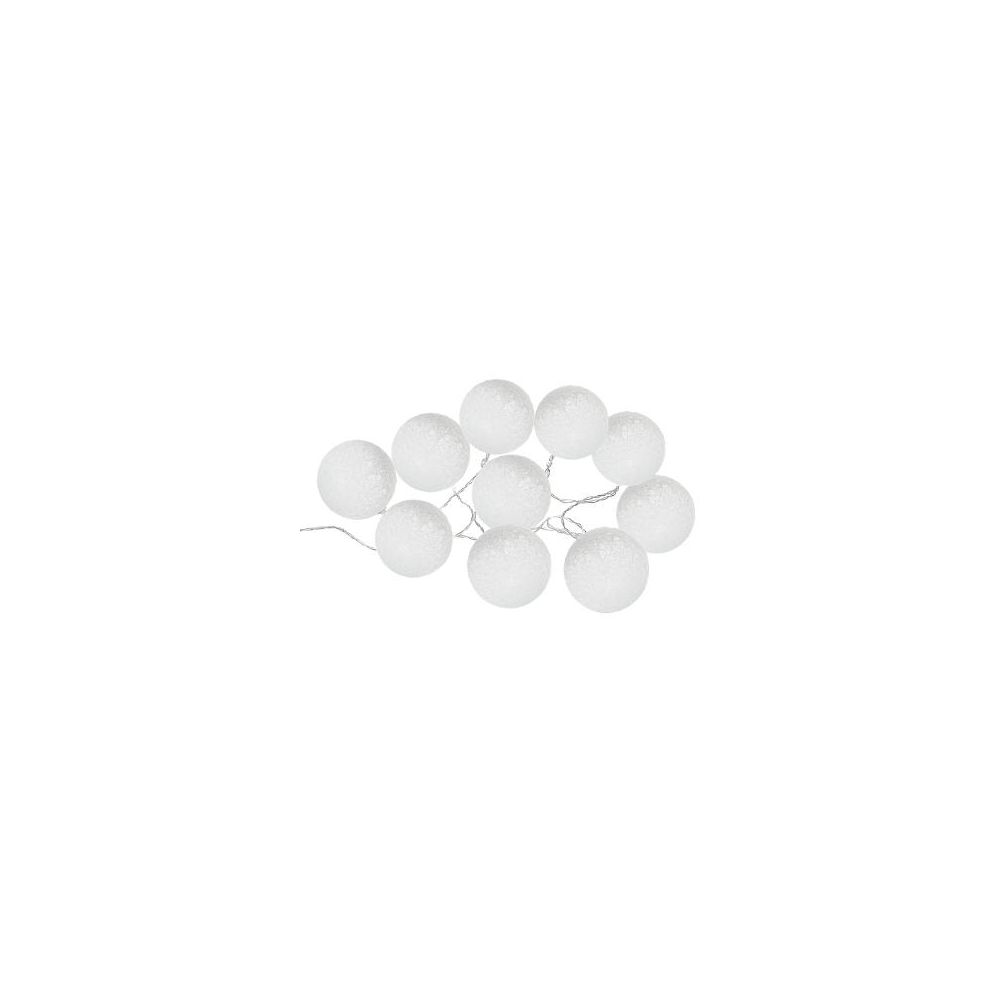 marque generique - Guirlande Led 10 boules - D 6 cm - Blanc - Eclairage solaire