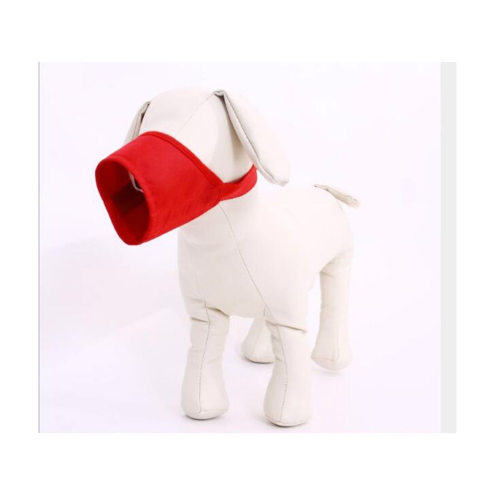 Wewoo - Muselières chien Fournisseur d'animal muselière nylon respirant confortable doux maille réglable masque de bouche pour animaux empêchent la morsuretaille 14cm rouge - Muselière pour chien