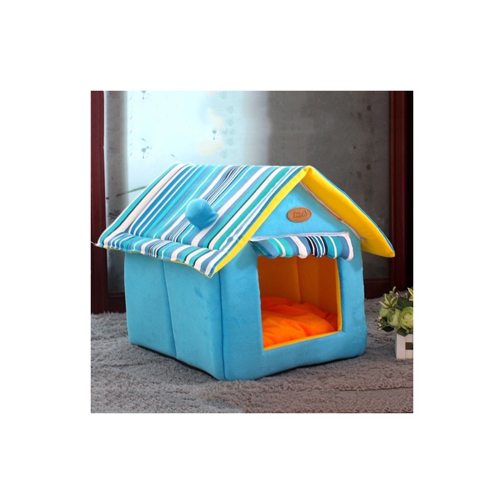 Wewoo - Panier pour chien ou Chat Coussin Amovible Lavable Maison De Chaud Doux Home Shape Lit Avec ChatTaille L Bleu Ciel - Corbeille pour chien
