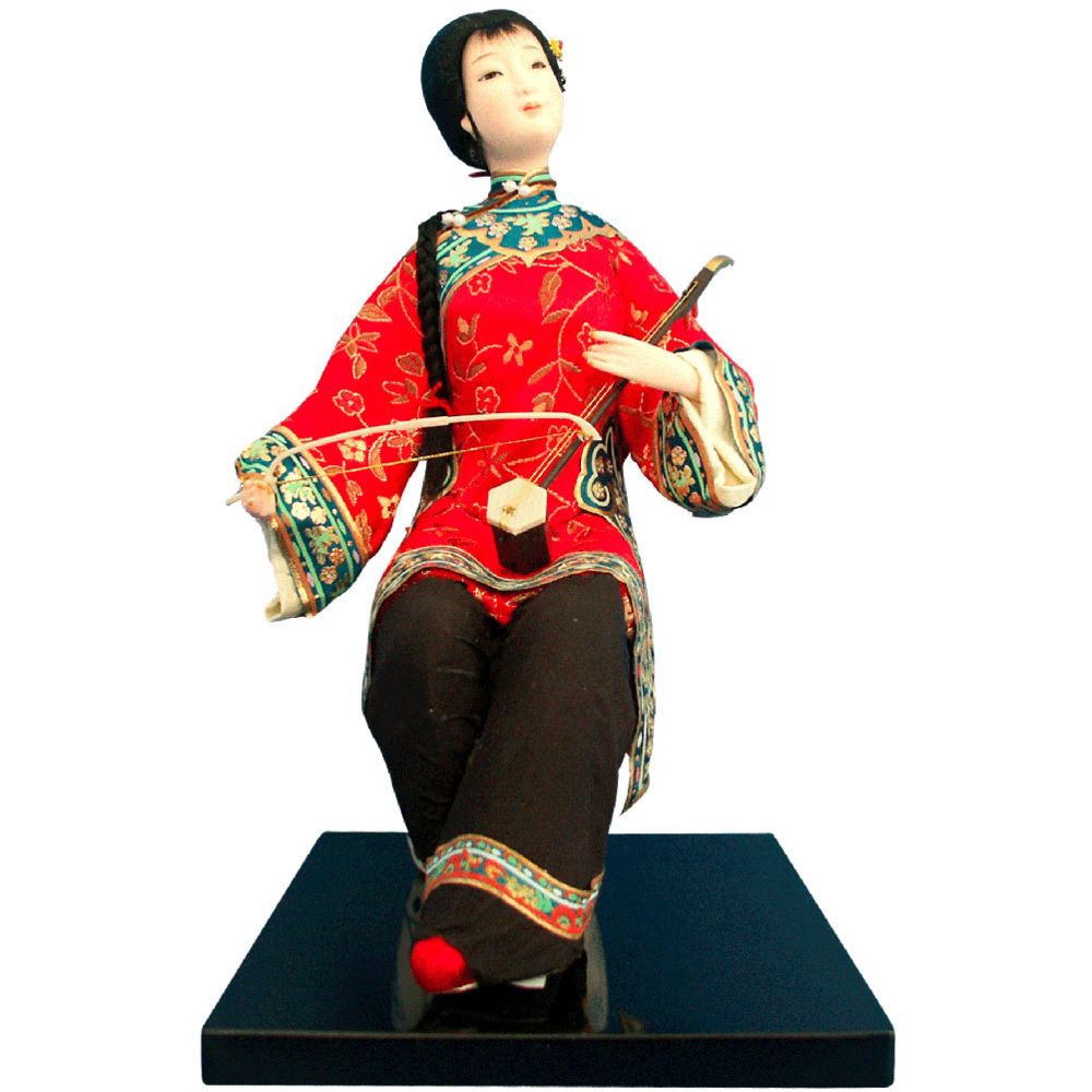 Sudtrading - Statuette en résine Chinoise joueuse d'Erhu - Petite déco d'exterieur