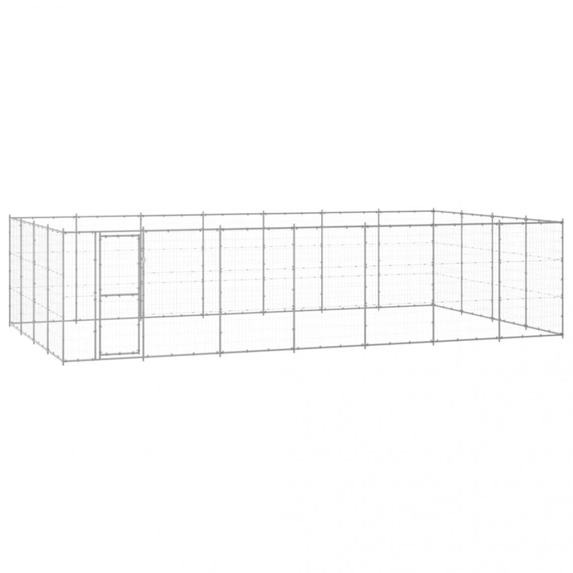 Helloshop26 - Chenil extérieur cage enclos parc animaux chien extérieur acier galvanisé 33,88 m² 02_0000420 - Clôture pour chien