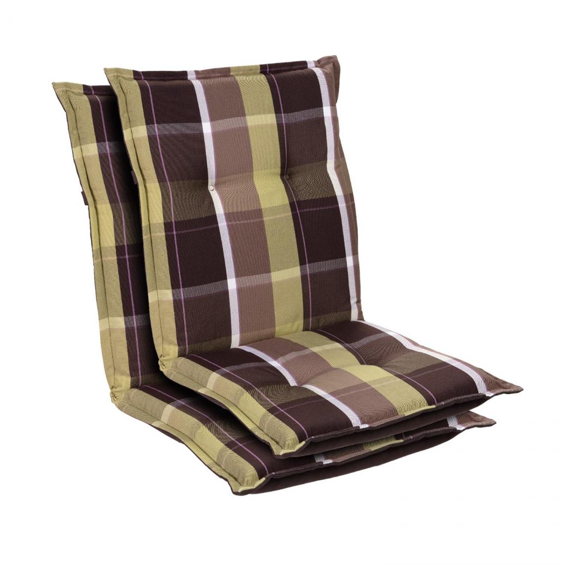Blumfeldt - Prato coussin de fauteuil dossier bas Polyester 50x100x8cm - Vert - Coussins, galettes de jardin