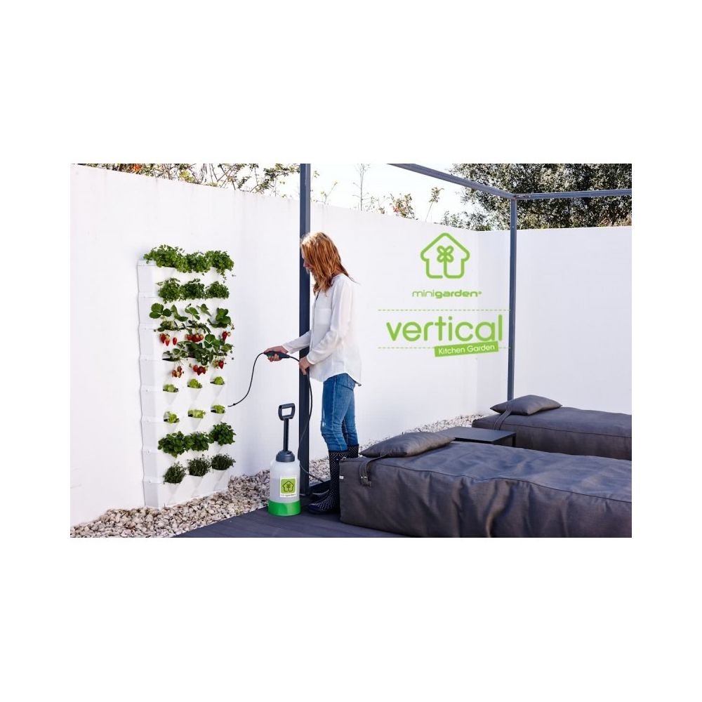 Minigarden - Minigarden Vertical Kitchen Garden - Kit de Jardin Végétal Vertical Blanc à 8 niveaux + kit d'irrigation - 24 modules - Poterie, bac à fleurs