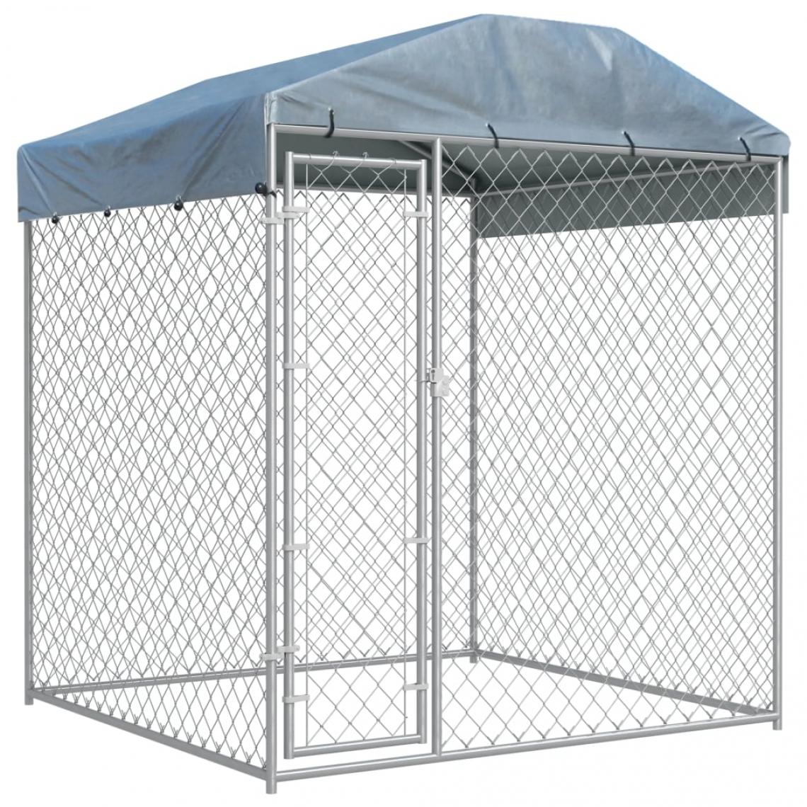 Helloshop26 - Chenil extérieur cage enclos parc animaux chien d'extérieur avec toit pour chiens 225 cm 02_0000324 - Clôture pour chien