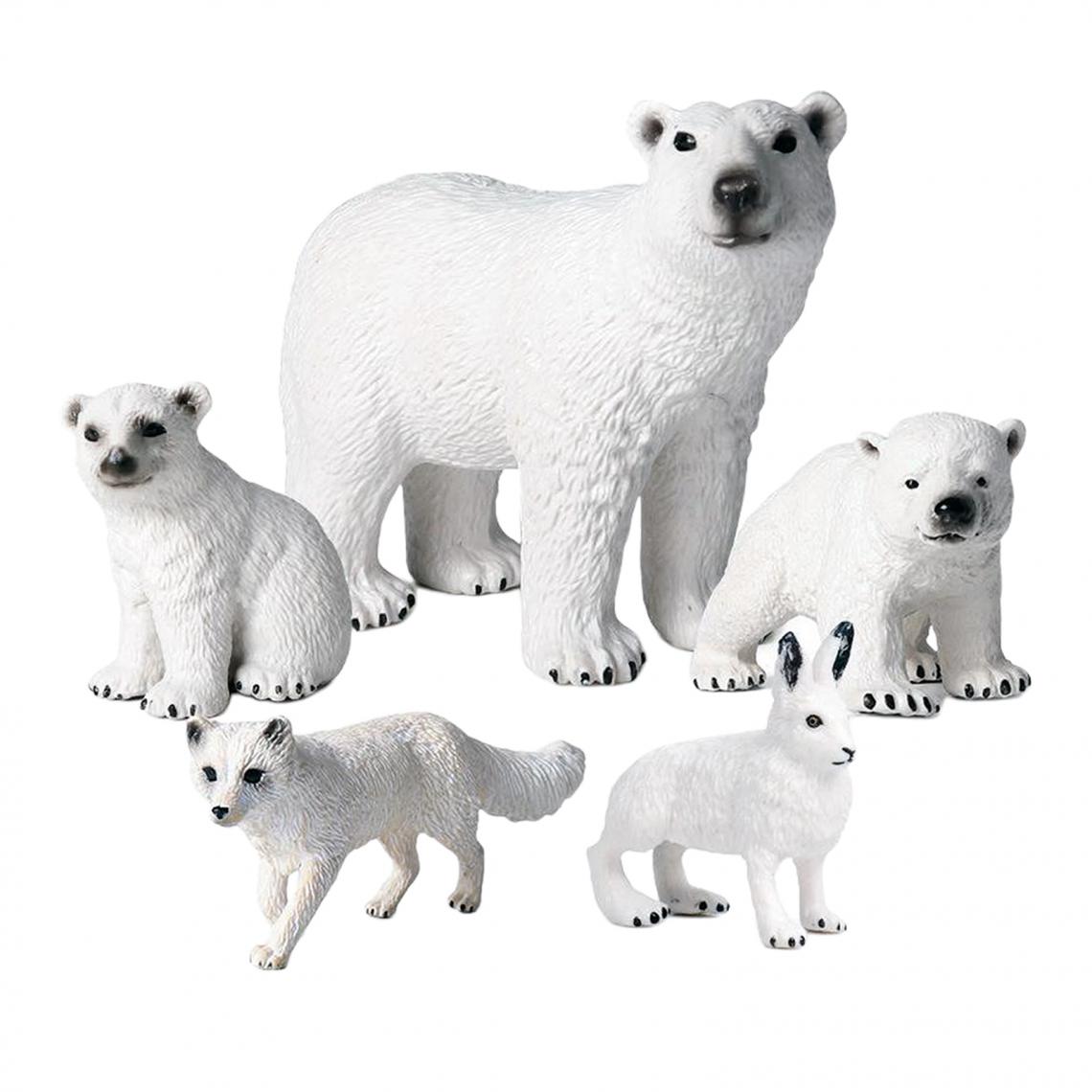 marque generique - 6x Réaliste Solide Blanc Polaire Animaux Chiffres En Plastique La Faune Arctique Animal Collection Maison Décor de Bureau Enfants Enfants - Jouet pour chien