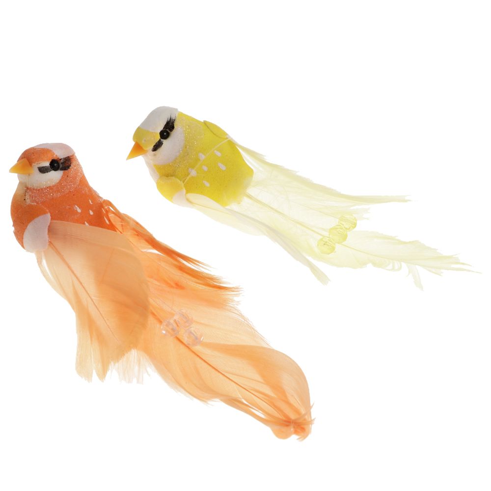 marque generique - 2pcs oiseaux artificiels plume simulation de mousse oiseaux décor à la maison avec clip - Petite déco d'exterieur