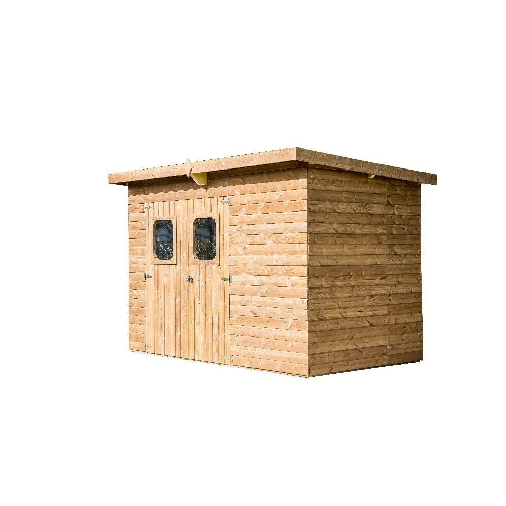 Habrita - Abri THEORA en bois sans plancher, toit mono pente bac acier 6,45 m² - Abris de jardin en bois