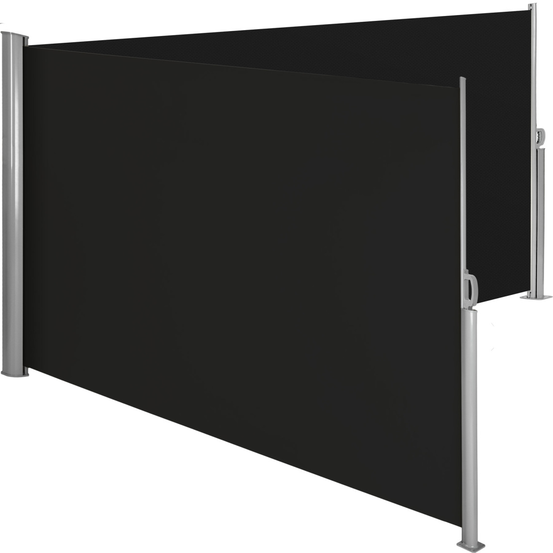 Tectake - Paravent rétractable double - 180 x 600 cm - noir - Panneaux et treillis