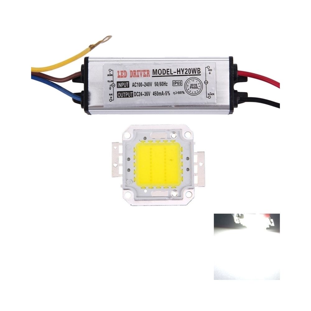 Wewoo - Pilotes LED Lampe intégrée haute puissance 20W 1600LM + Driver 24-36V lumière blanche - Lampadaire