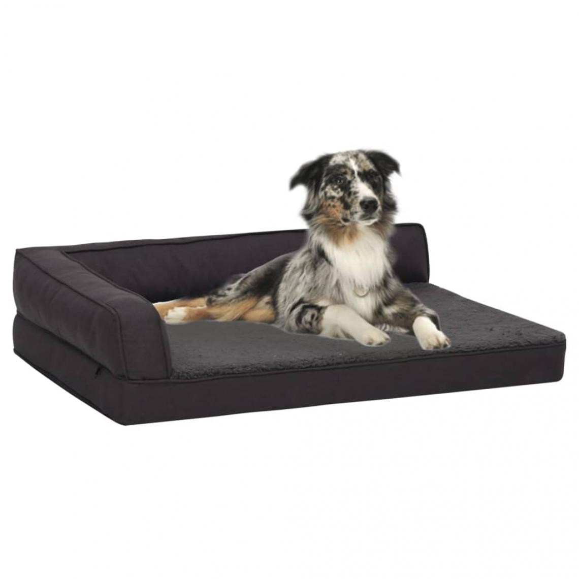 Vidaxl - vidaXL Matelas de lit ergonomique de chien 75x53 cm Polaire Noir - Equipement de transport pour chat